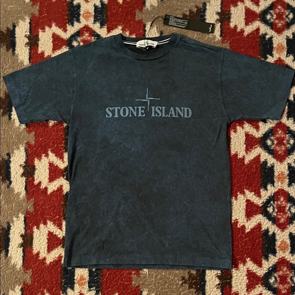 Stone Island Men's Garment Dye Dark Blue Short Sleeve Tee NWT size S